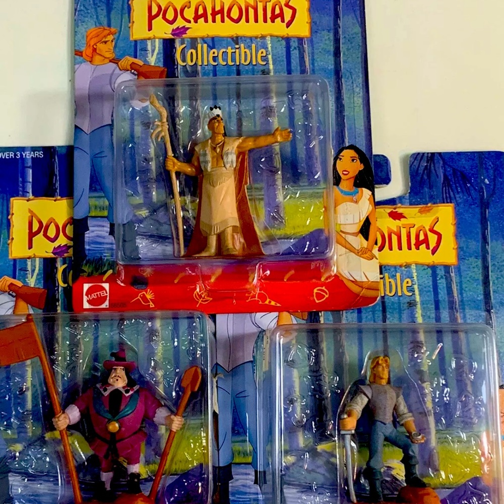 VTG Disney Pocahontas Lot of 3  John Smith Gov. Ratcliffe Chief Powhatan Figures